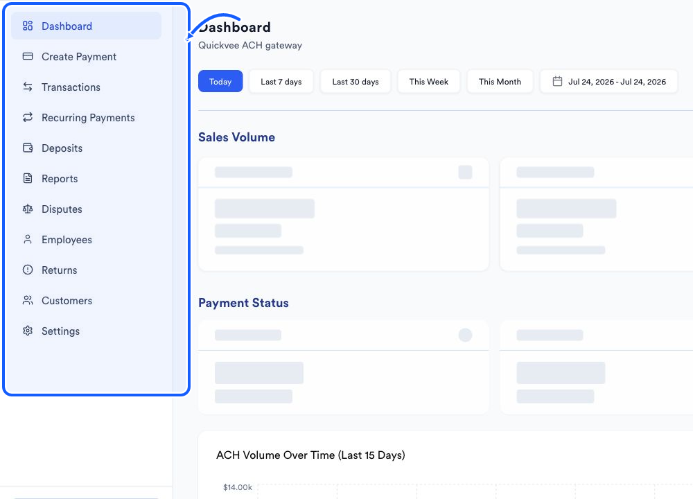 Quickvee Pay screen showing how to open a detailed page